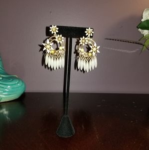 Flower statement earrings